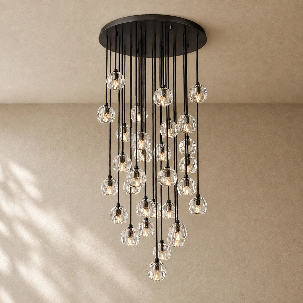 Boulee de Cristal Glass Round Cluster Chandelier