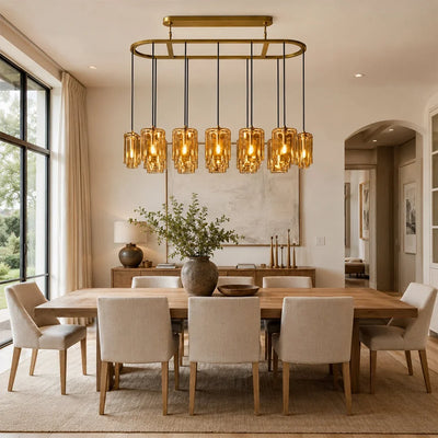 LACOUR GLASS RECTANGULAR CHANDELIER
