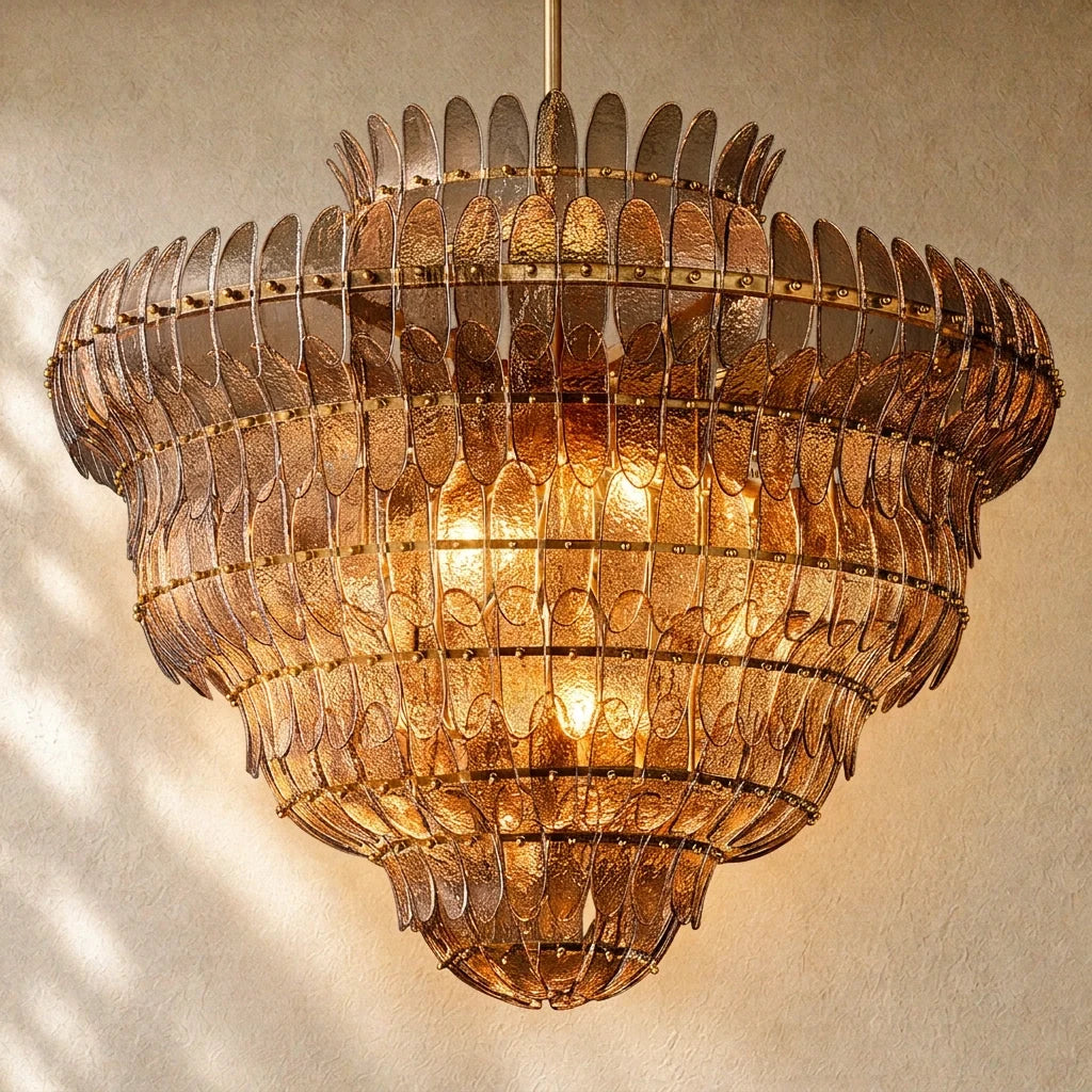 Ameliano Glass Round Chandelier