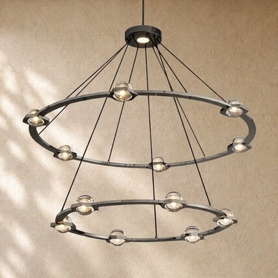 Ecletant Two-Tier Round Chandelier