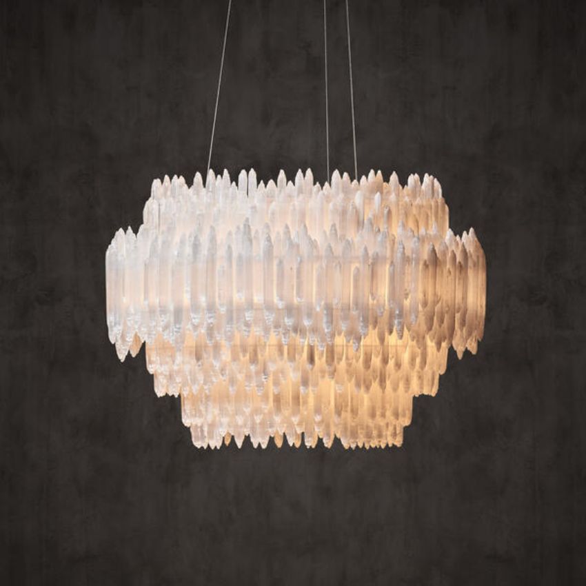 Selenite Round Chandelier - Cyran Lamps