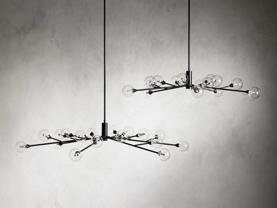 Sera Glass Globe Chandelier 36"47"59" - Cyran Lamps