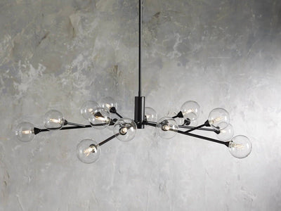 Sera Glass Globe Chandelier 36"47"59" - Cyran Lamps