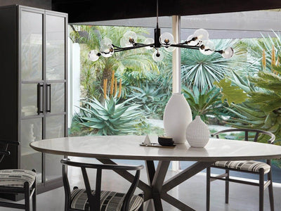Sera Glass Globe Chandelier 36"47"59" - Cyran Lamps