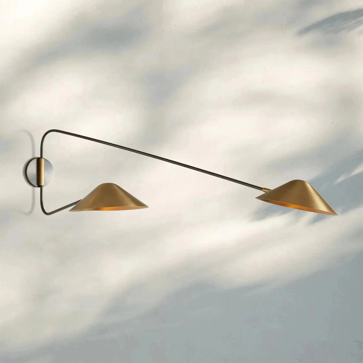 Simms Long Arm Double Wall Sconce - cyranlamps