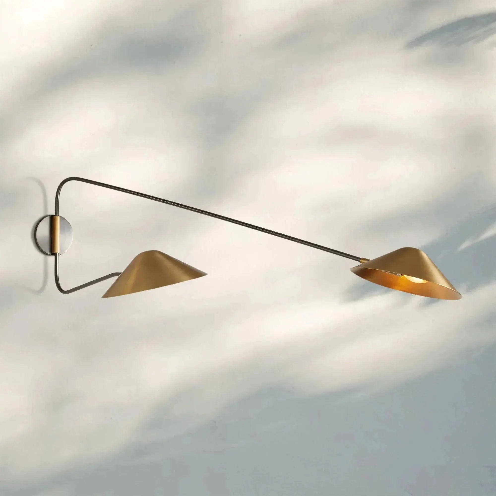 Simms Long Arm Double Wall Sconce - cyranlamps