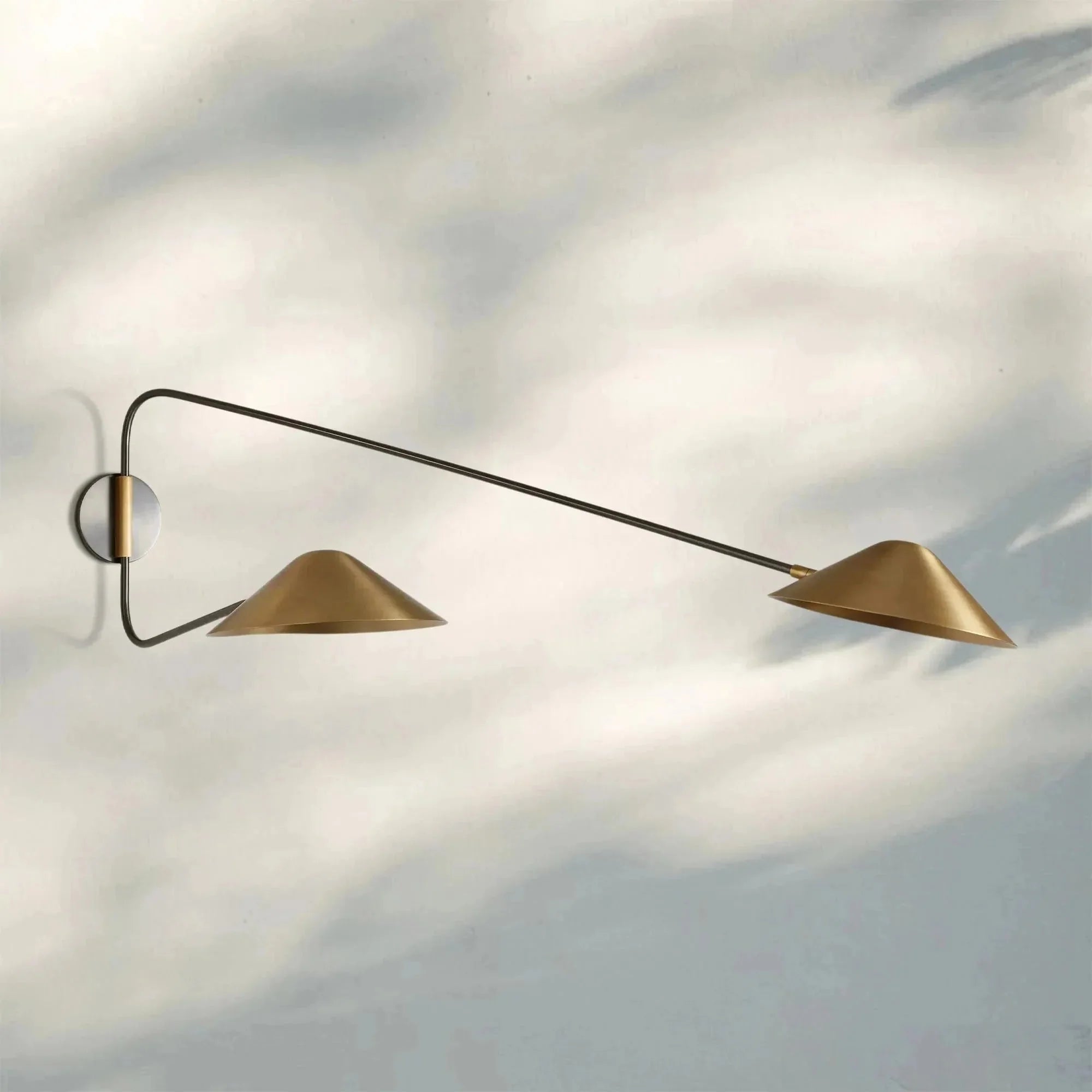 Simms Long Arm Double Wall Sconce - cyranlamps