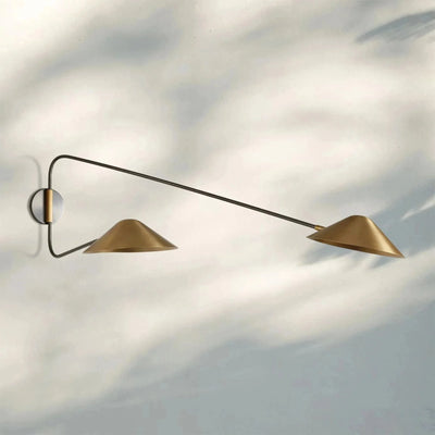 Simms Long Arm Double Wall Sconce - cyranlamps