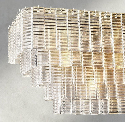 Siraue Clear Glass Rectangular Chandelier 59" - cyranlighting