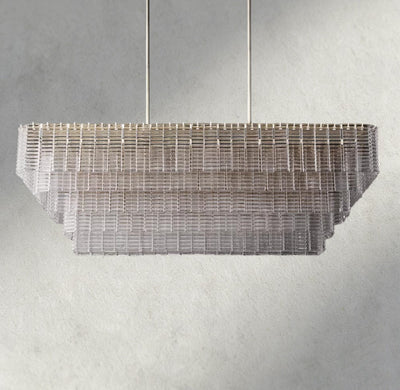 Siraue Clear Glass Rectangular Chandelier 59" - cyranlighting
