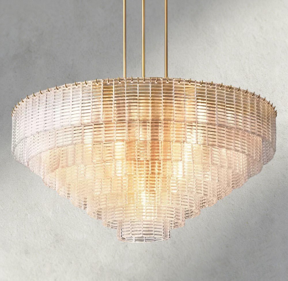 Siraue Clear Glass Round Chandelier 41", 52", 65" - cyranlighting