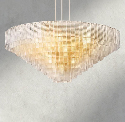Siraue Clear Glass Round Chandelier 41", 52", 65" - cyranlighting