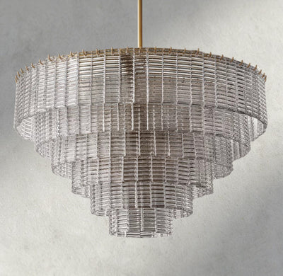 Siraue Clear Glass Round Chandelier 41", 52", 65" - cyranlighting