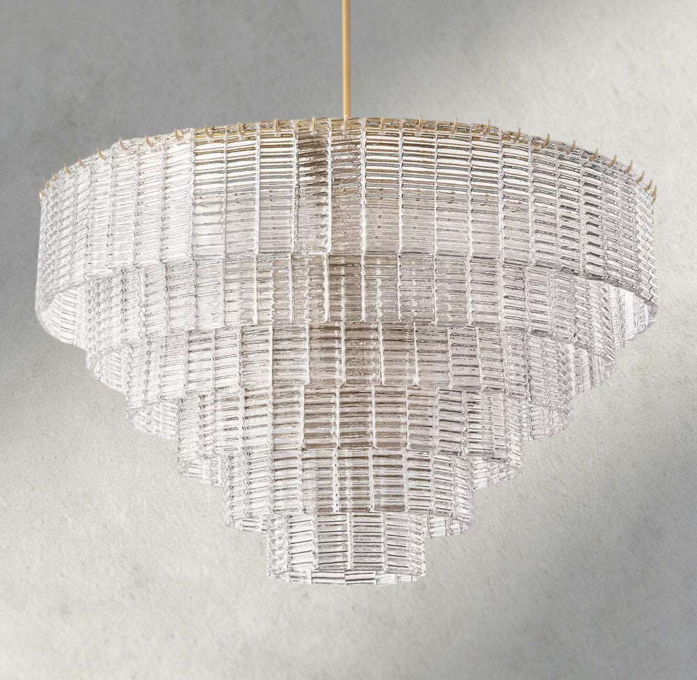 Siraue Clear Glass Round Chandelier 41", 52", 65" - cyranlighting