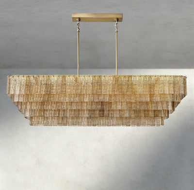 Siraue Smoke Glass Rectangular Chandelier 59", 77" - cyranlighting