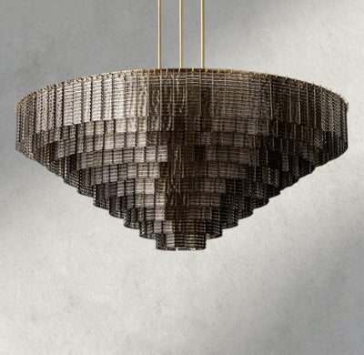 Siraue Smoke Glass Round Chandelier 41", 52", 65" - cyranlighting