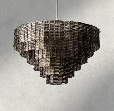 Siraue Smoke Glass Round Chandelier 41", 52", 65" - cyranlighting