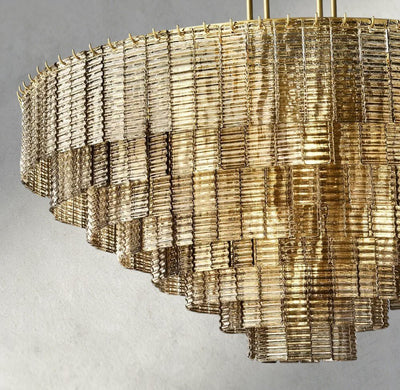 Siraue Smoke Glass Round Chandelier 41", 52", 65" - cyranlighting