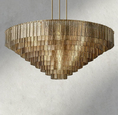 Siraue Smoke Glass Round Chandelier 41", 52", 65" - cyranlighting