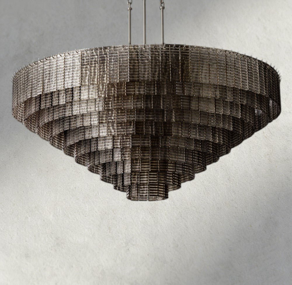 Siraue Smoke Glass Round Chandelier 41", 52", 65" - cyranlighting