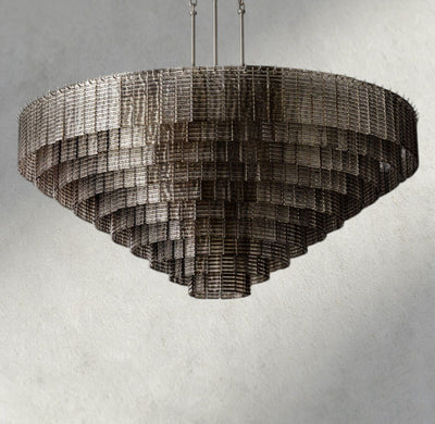 Siraue Smoke Glass Round Chandelier 41", 52", 65" - cyranlighting