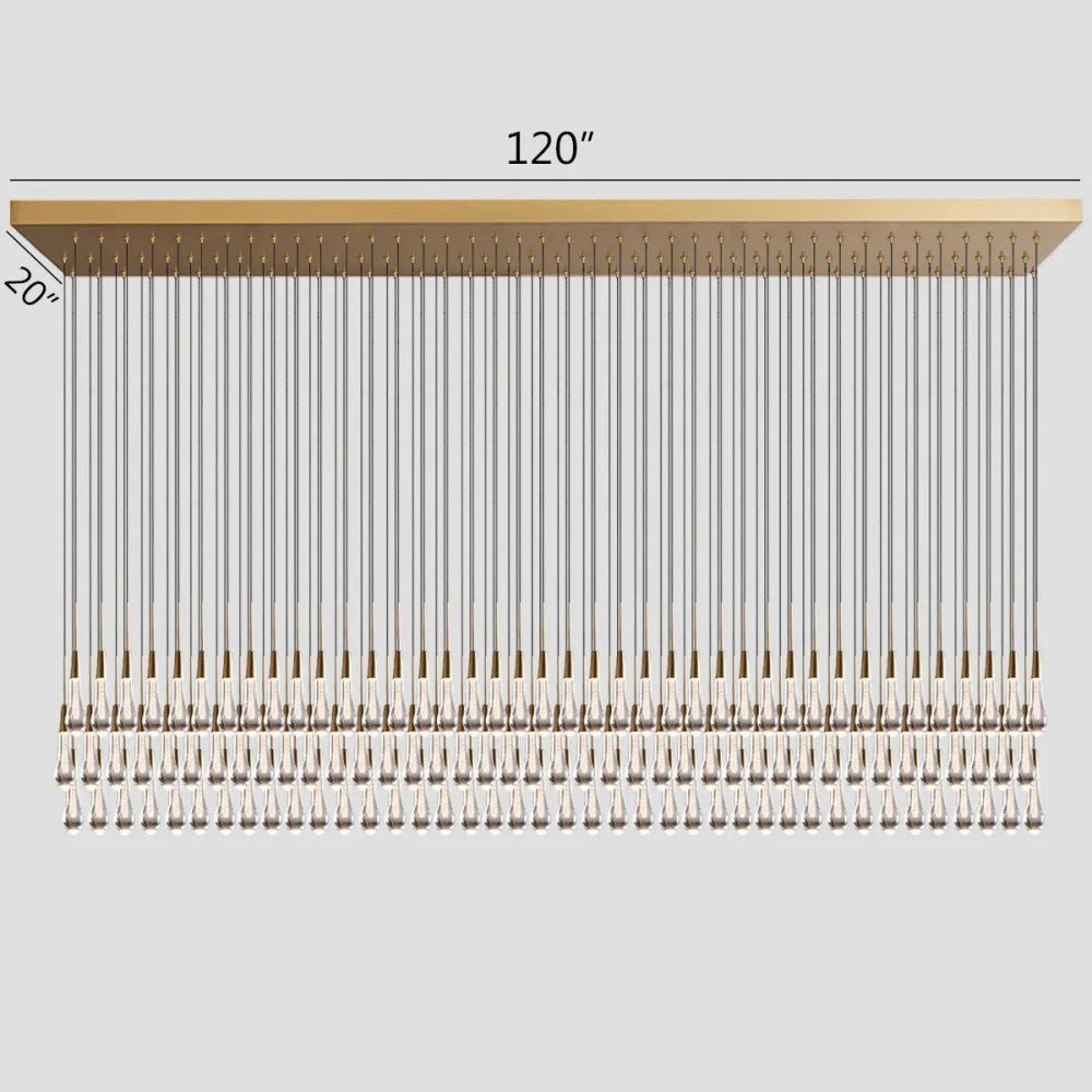 Solitaire Linear Chandelier 37'' 50'' 70'' 87" 120"W - Cyran Lamps