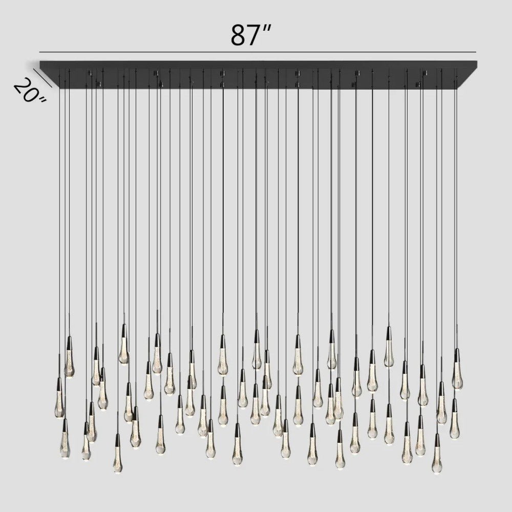 Solitaire Linear Chandelier 37'' 50'' 70'' 87" 120"W - Cyran Lamps