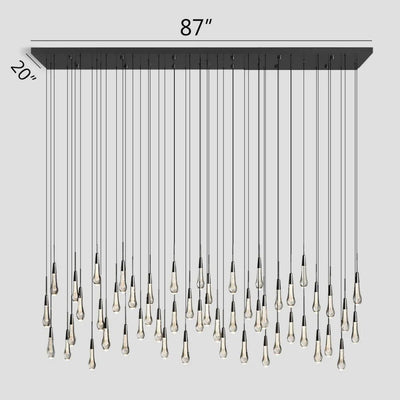 Solitaire Linear Chandelier 37'' 50'' 70'' 87" 120"W - Cyran Lamps