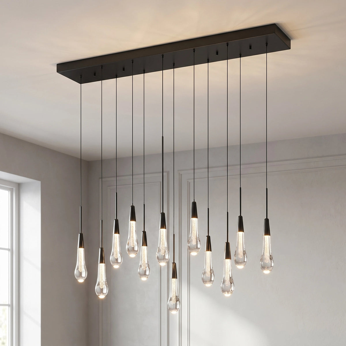Solitaire Linear Chandelier 37'' 50'' 70'' 87" 120"W - Cyran Lamps