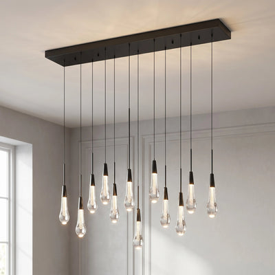 Solitaire Linear Chandelier 37'' 50'' 70'' 87" 120"W - Cyran Lamps