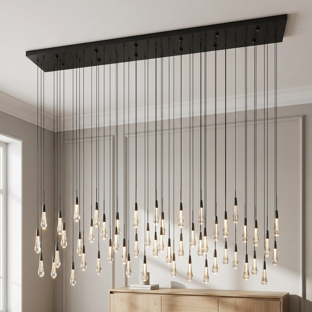 Solitaire Linear Chandelier 37'' 50'' 70'' 87" 120"W - Cyran Lamps