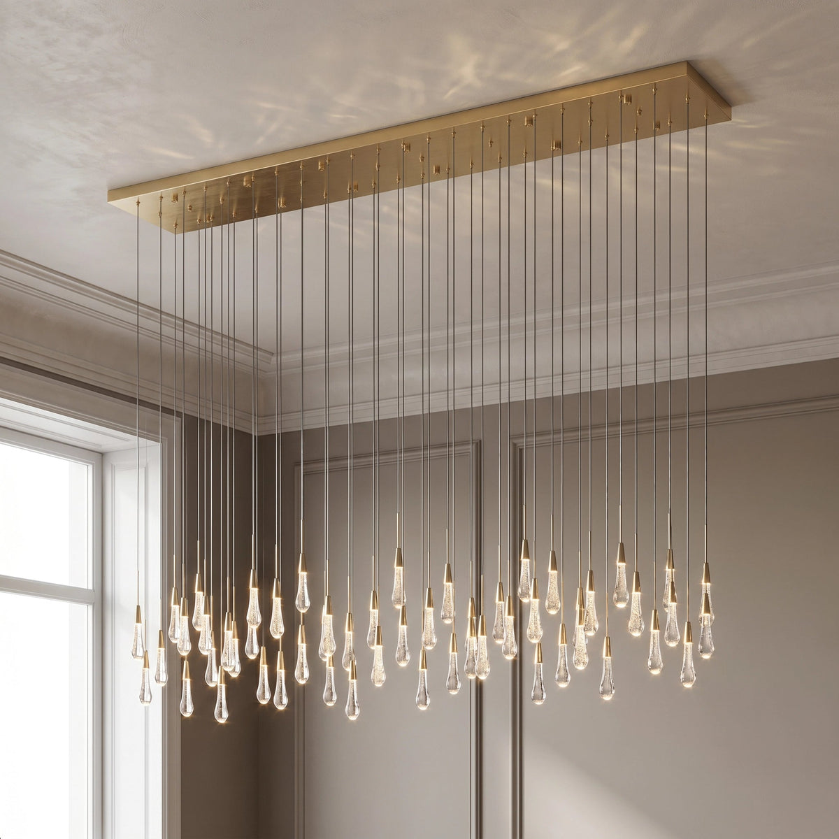 Solitaire Linear Chandelier 37'' 50'' 70'' 87" 120"W - Cyran Lamps