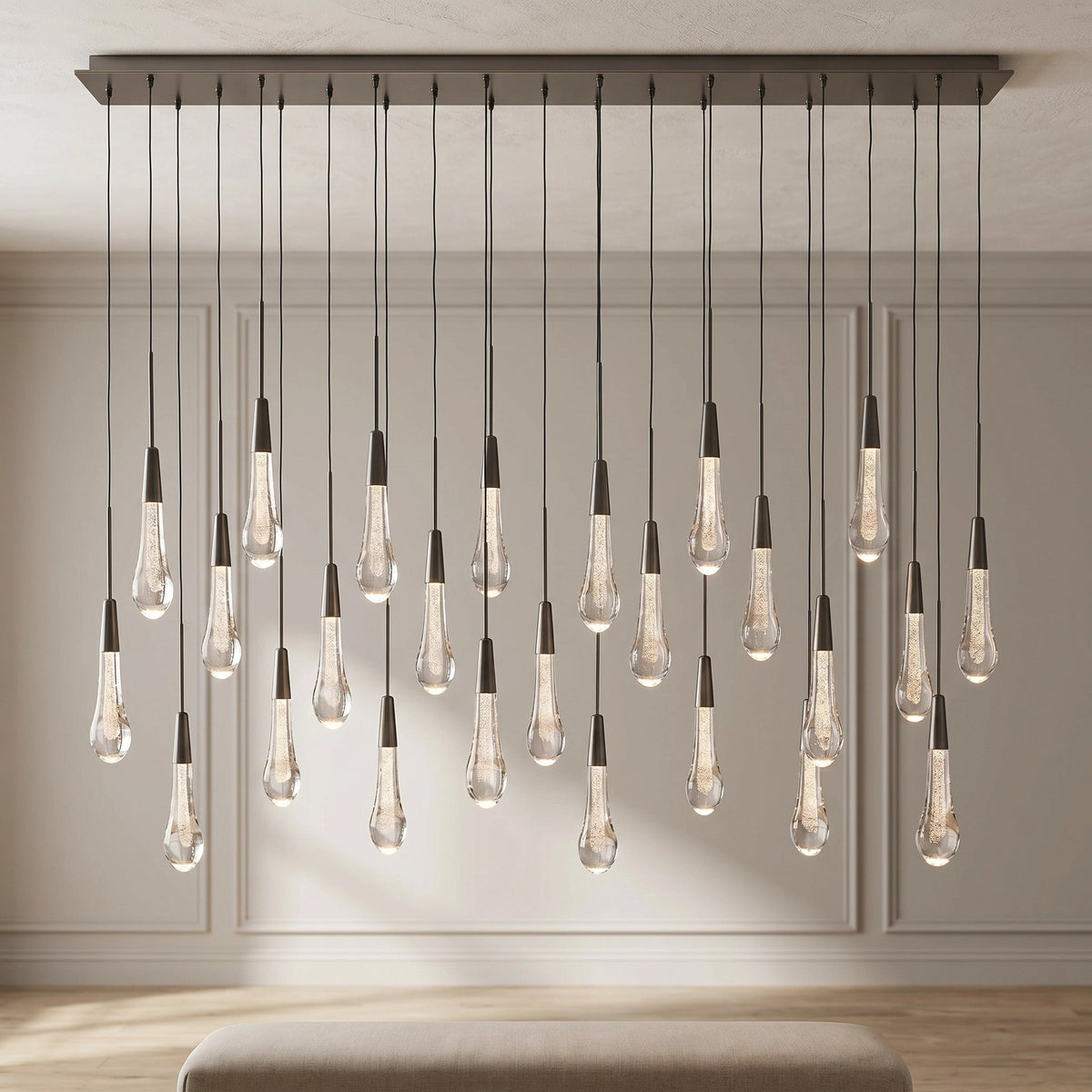 Solitaire Linear Chandelier 37'' 50'' 70'' 87" 120"W - Cyran Lamps