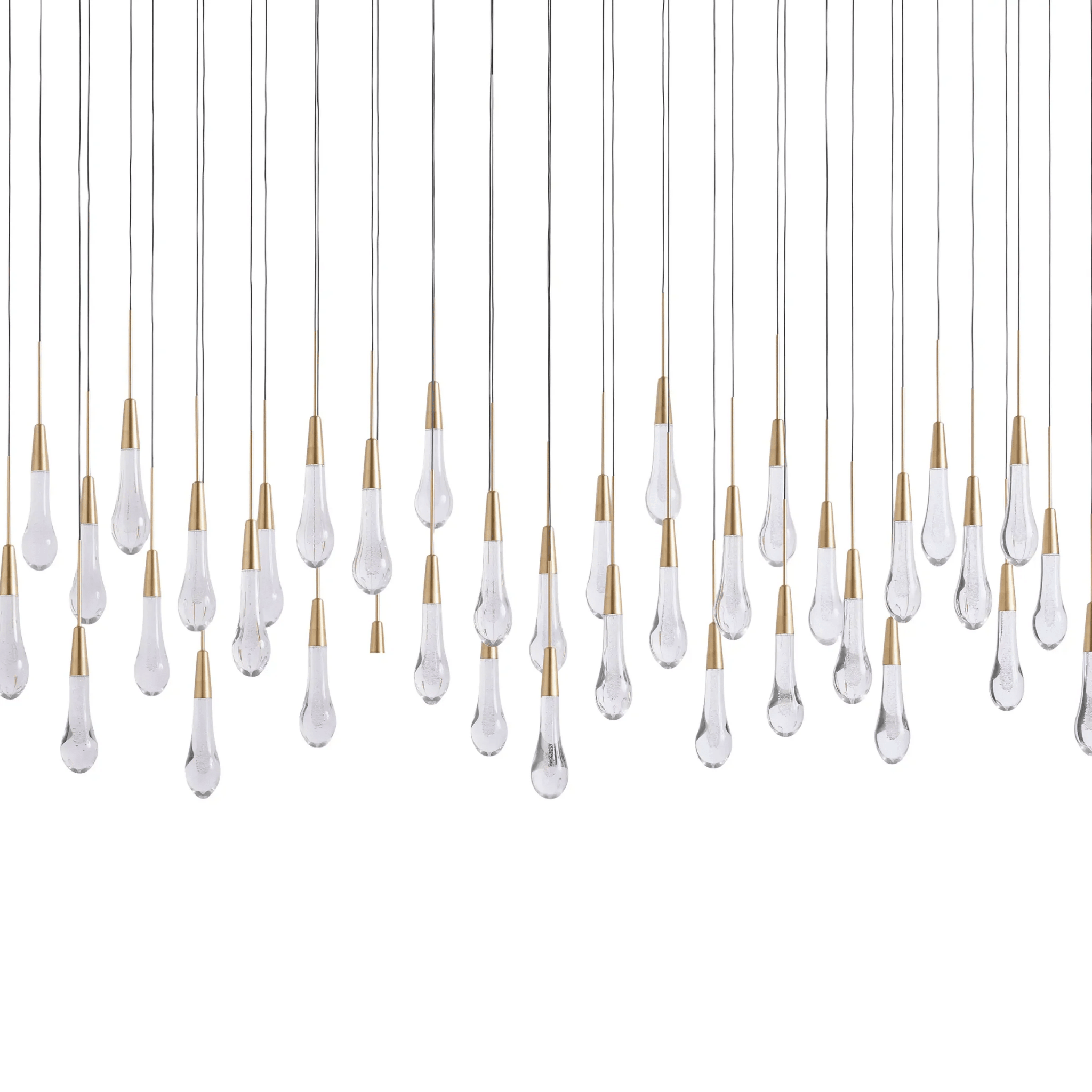 Soltaire Glass Linear Chandelier Lighting 37'' 50'' 70'' 87"W 120"W - cyranlamps