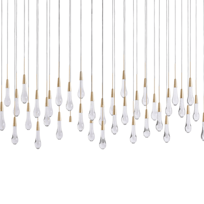 Soltaire Glass Linear Chandelier Lighting 37'' 50'' 70'' 87"W 120"W - cyranlamps