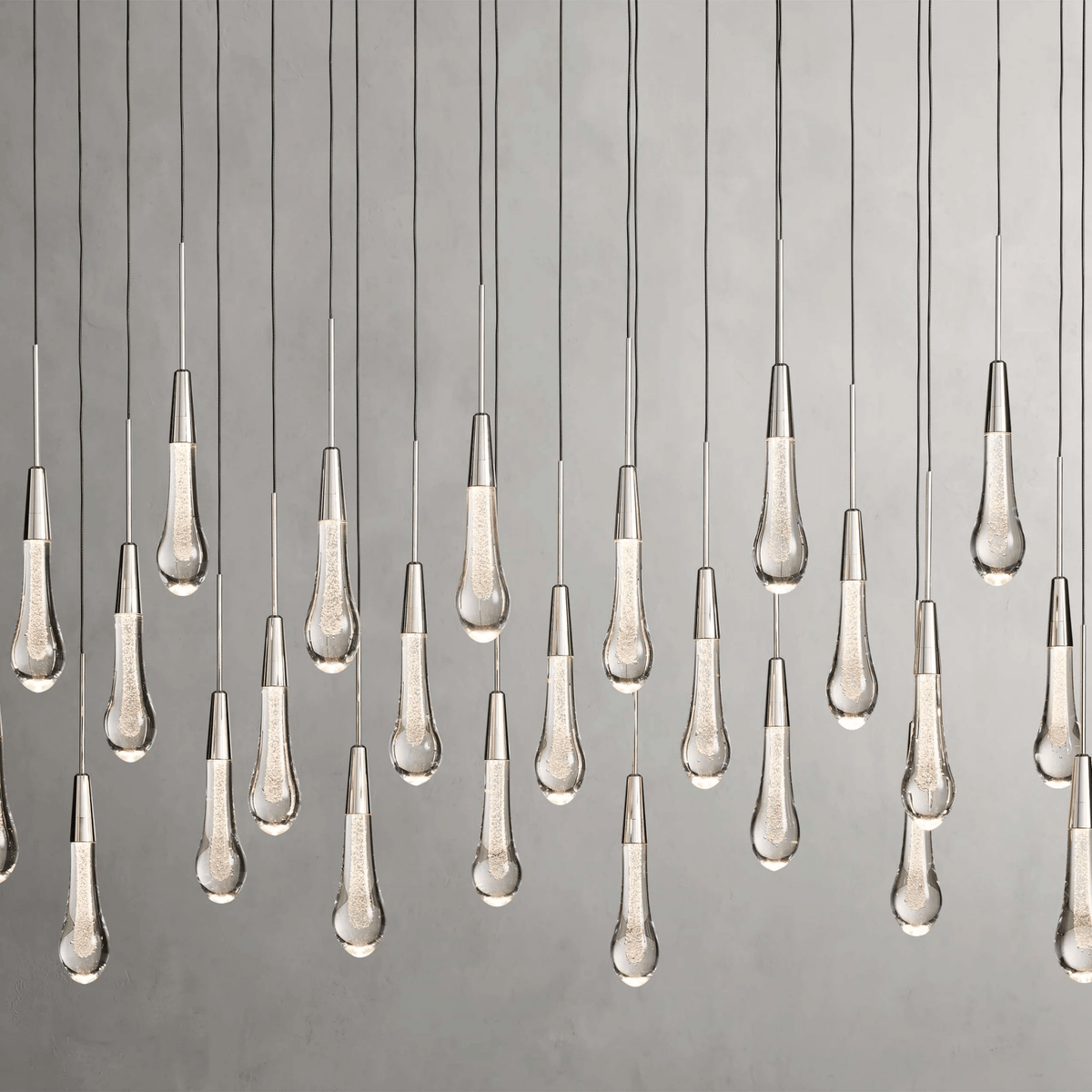 Soltaire Glass Linear Chandelier Lighting 37'' 50'' 70'' 87"W 120"W - cyranlamps
