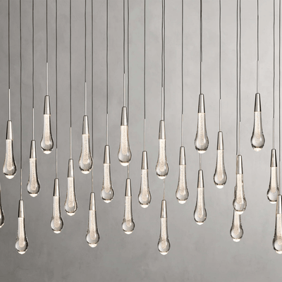Soltaire Glass Linear Chandelier Lighting 37'' 50'' 70'' 87"W 120"W - cyranlamps