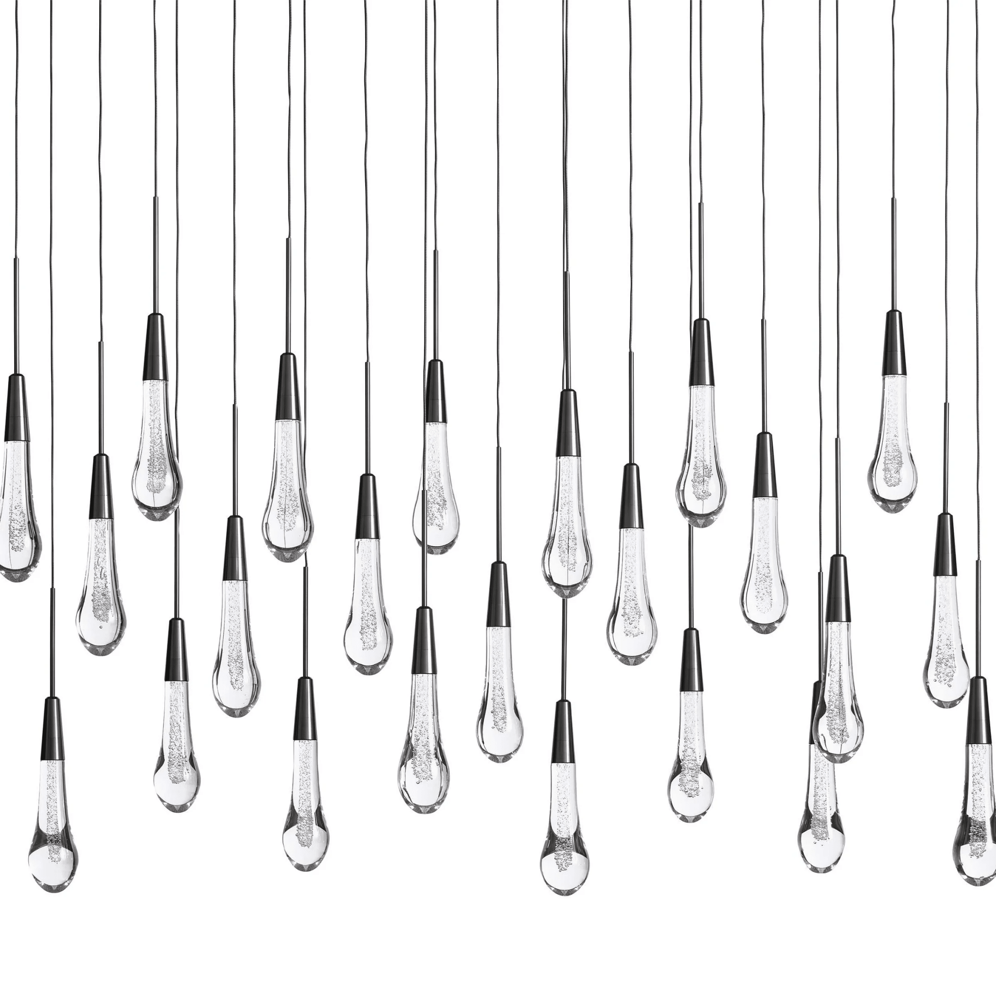 Soltaire Glass Linear Chandelier Lighting 37'' 50'' 70'' 87"W 120"W - cyranlamps