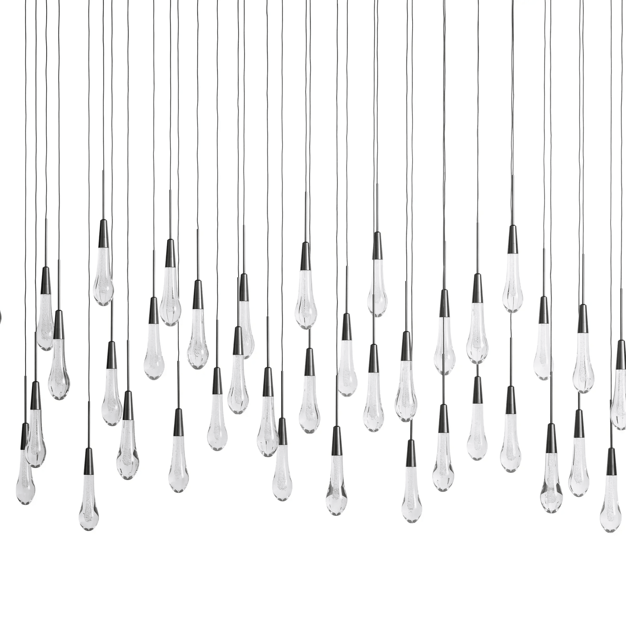 Soltaire Glass Linear Chandelier Lighting 37'' 50'' 70'' 87"W 120"W - cyranlamps