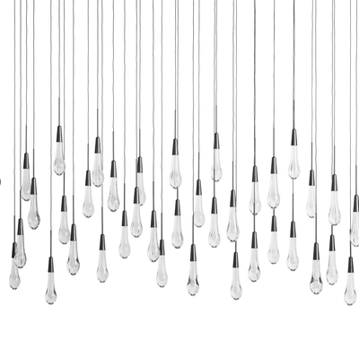 Soltaire Glass Linear Chandelier Lighting 37'' 50'' 70'' 87"W 120"W - cyranlamps