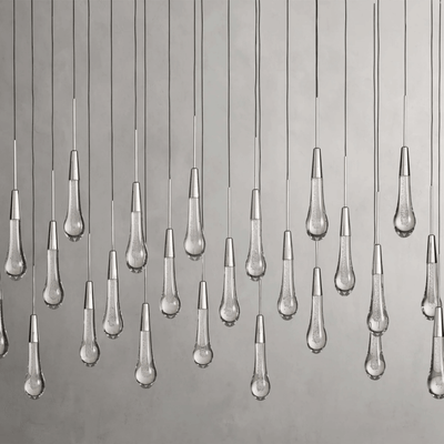 Soltaire Glass Linear Chandelier Lighting 37'' 50'' 70'' 87"W 120"W - cyranlamps