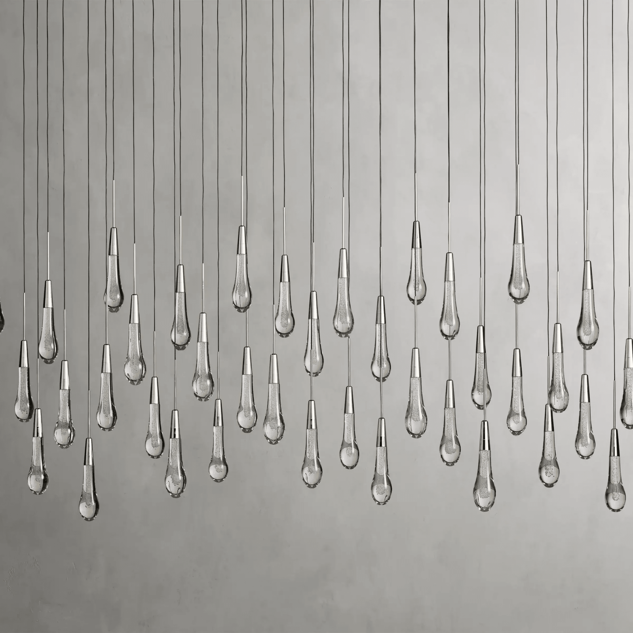 Soltaire Glass Linear Chandelier Lighting 37'' 50'' 70'' 87"W 120"W - cyranlamps