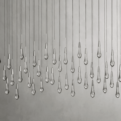 Soltaire Glass Linear Chandelier Lighting 37'' 50'' 70'' 87"W 120"W - cyranlamps