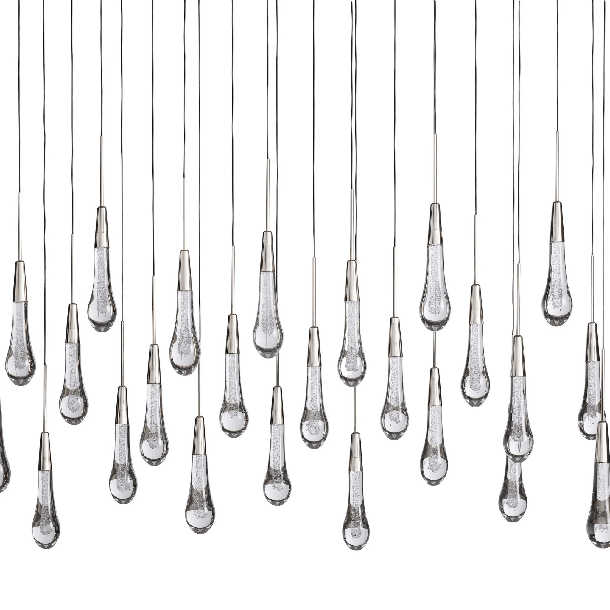 Soltaire Glass Linear Chandelier Lighting 37'' 50'' 70'' 87"W 120"W - cyranlamps