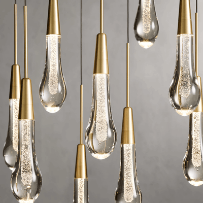 Soltaire Glass Linear Chandelier Lighting 37'' 50'' 70'' 87"W 120"W - cyranlamps