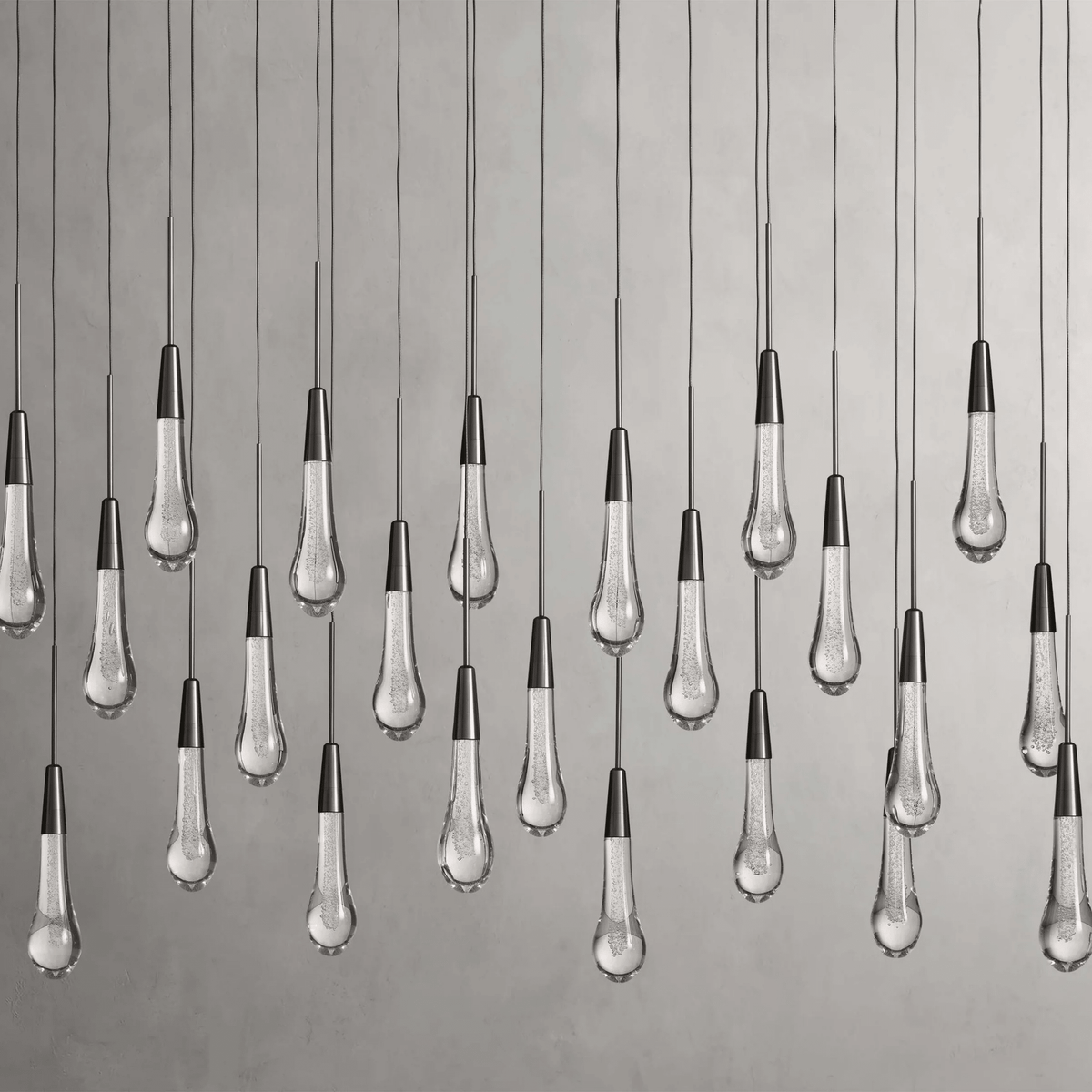 Soltaire Glass Linear Chandelier Lighting 37'' 50'' 70'' 87"W 120"W - cyranlamps