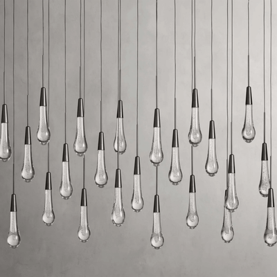 Soltaire Glass Linear Chandelier Lighting 37'' 50'' 70'' 87"W 120"W - cyranlamps