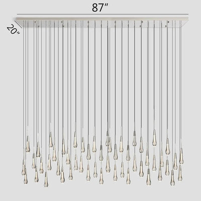 Soltaire Glass Linear Chandelier Lighting 37'' 50'' 70'' 87"W 120"W - cyranlamps