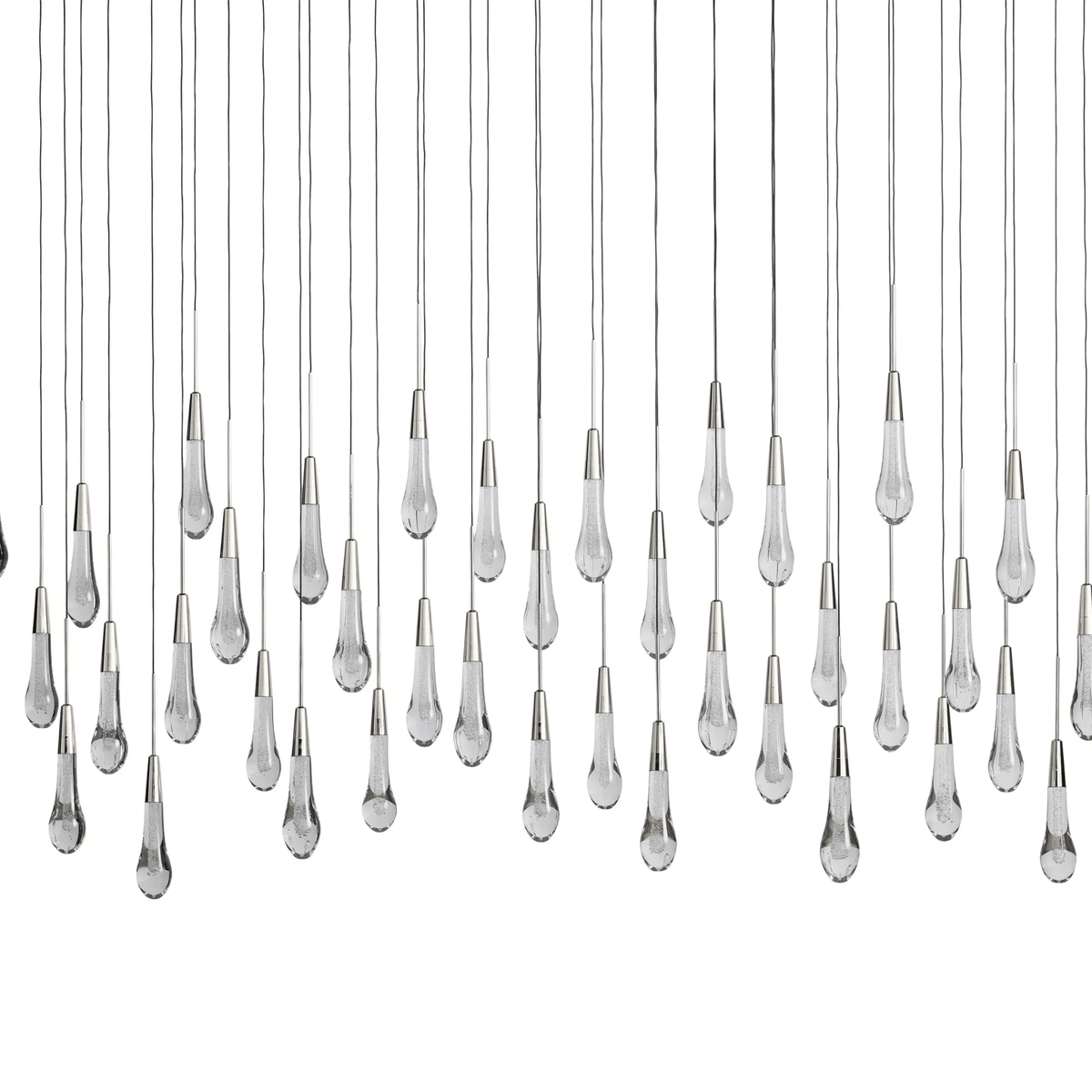 Soltaire Glass Linear Chandelier Lighting 37'' 50'' 70'' 87"W 120"W - cyranlamps