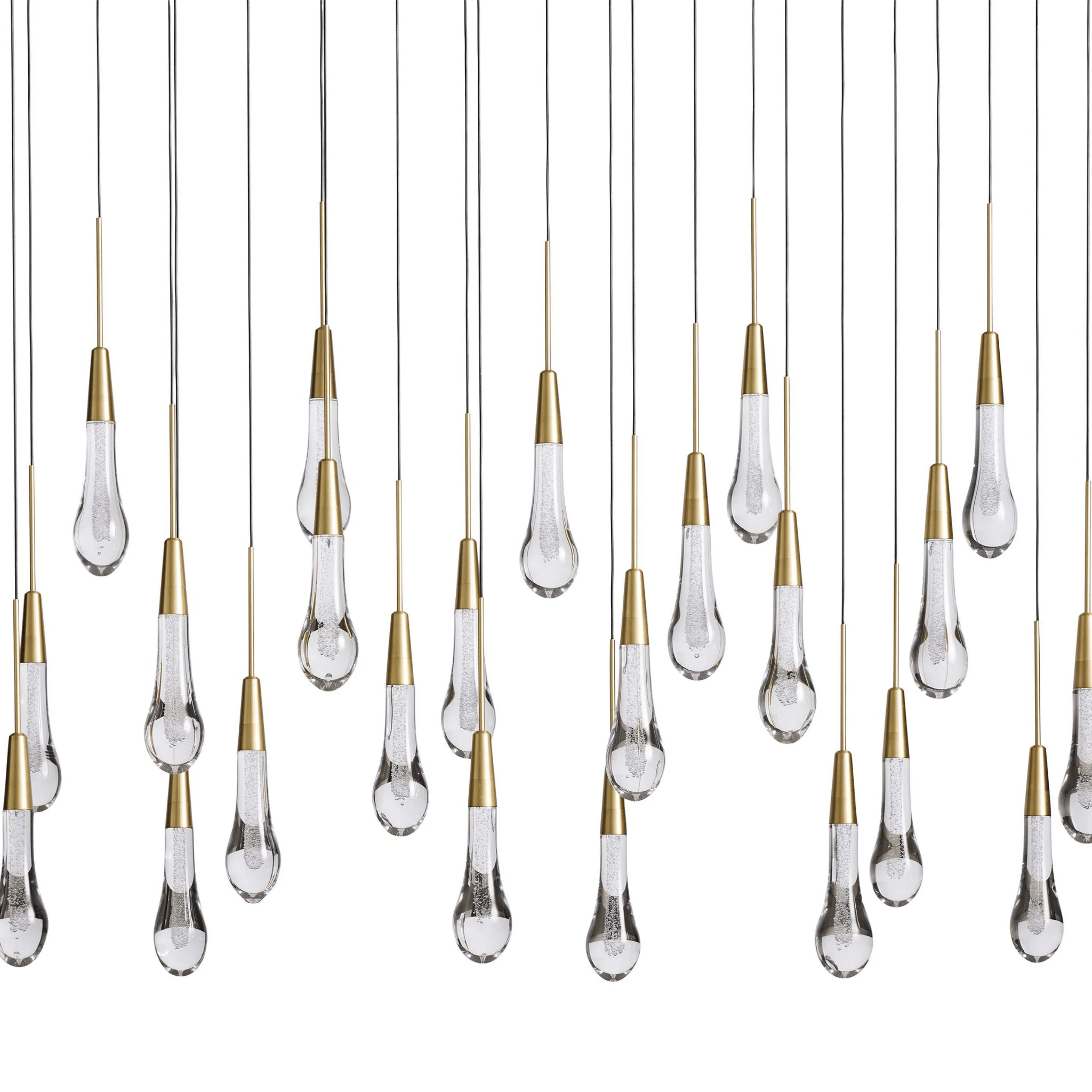Soltaire Glass Linear Chandelier Lighting 37'' 50'' 70'' 87"W 120"W - cyranlamps